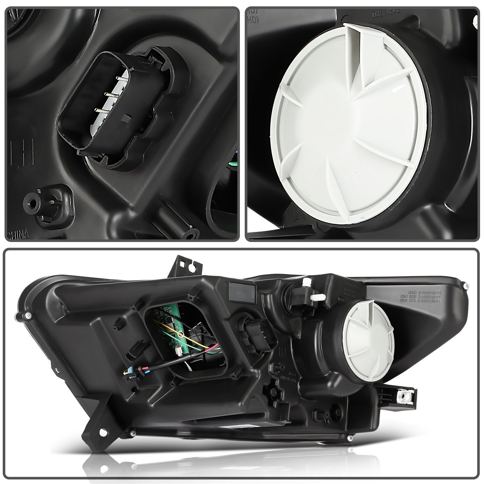 ECCPP Headlights Assembly For Ford Mustang 2015-2017 Pair Kit Black Amber ECCPP