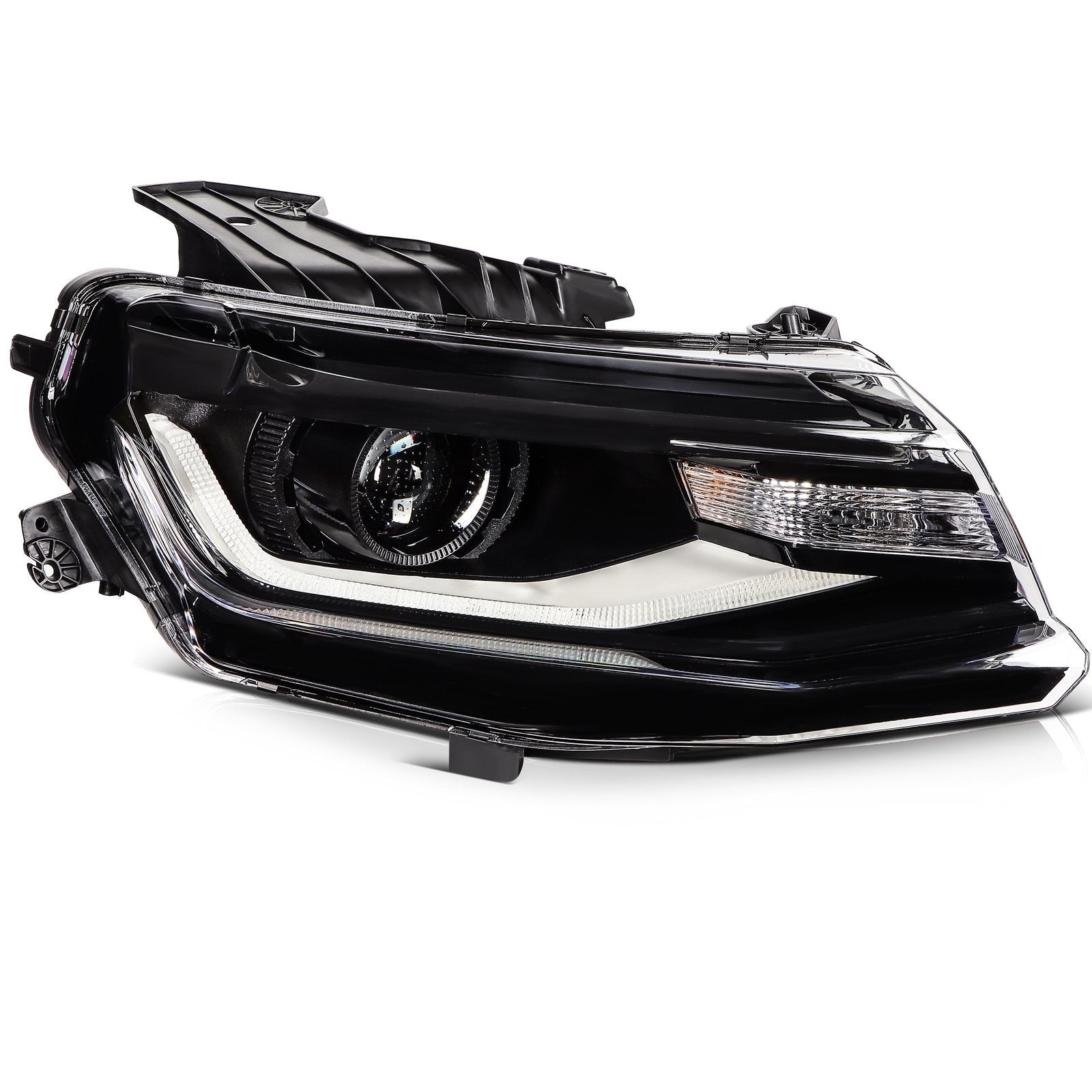 Pair Kit LED Black Headlights Assembly For 2016-2018 Chevrolet Camaro Black 6B93BC-57