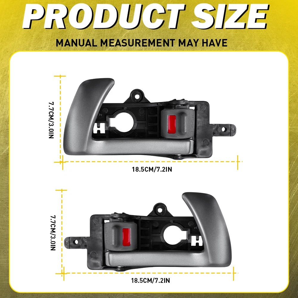 4pcs Interior Door Handle For 2007 Hyundai 2008-2012 Santa Fe Silver Plastic EOA 6B93BC-57