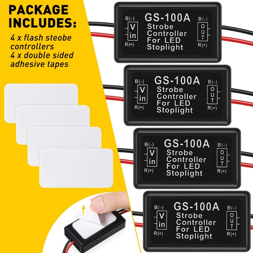 4 PCS Flash Strobe Controller Box Flasher Module for LED Brake Tail Stop Light 6B93BC-57