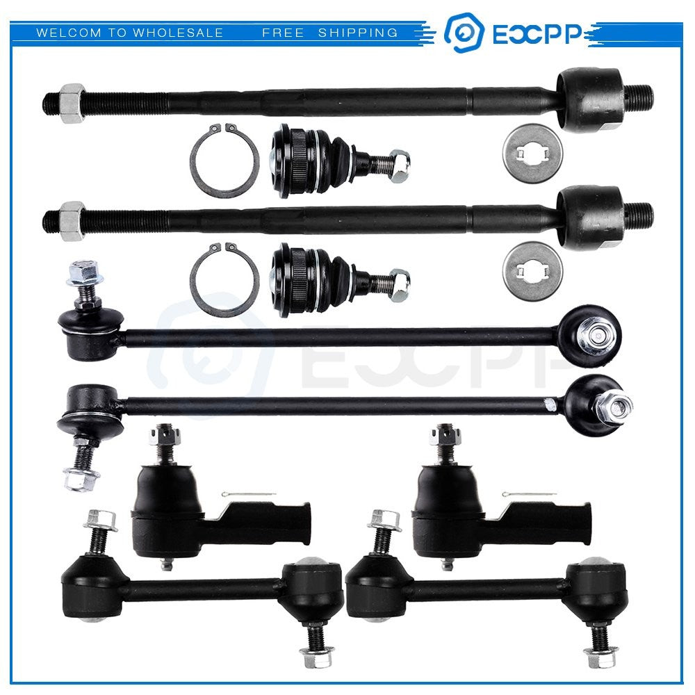 10pcs Front Tie Rod Ends Ball Joints Sway Bars For Hyundai Tiburon GT 2003-2008 6B93BC-57