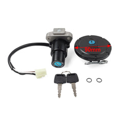 4 Pin Ignition Switch Fuel Gas Tank Cap Lock Set for Kawasaki KLR650 2008-2018 6B93BC-57