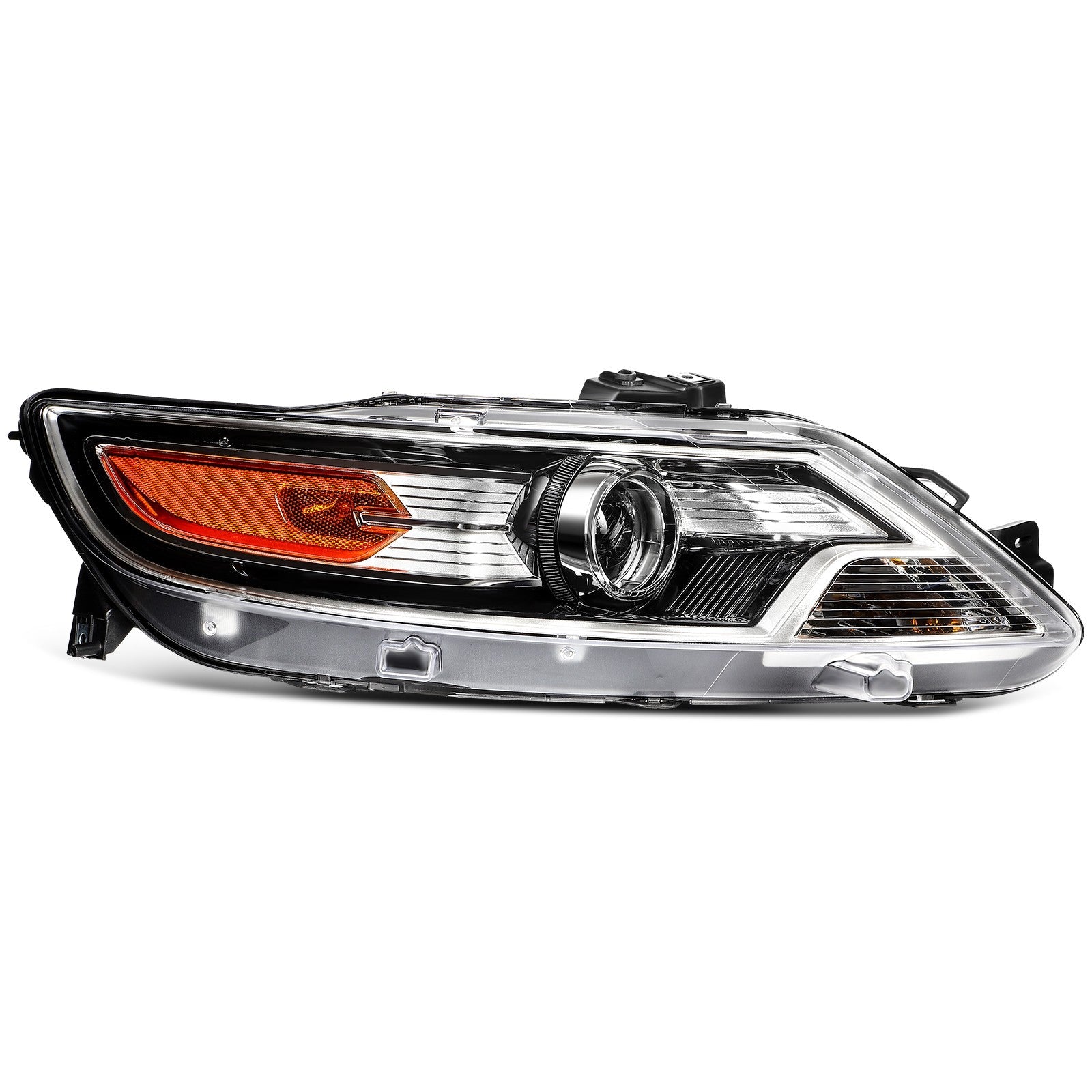 Pair Kit Halogen Headlights Assembly For 2010-2012 Ford Taurus 3.5L Black Amber 6B93BC-57