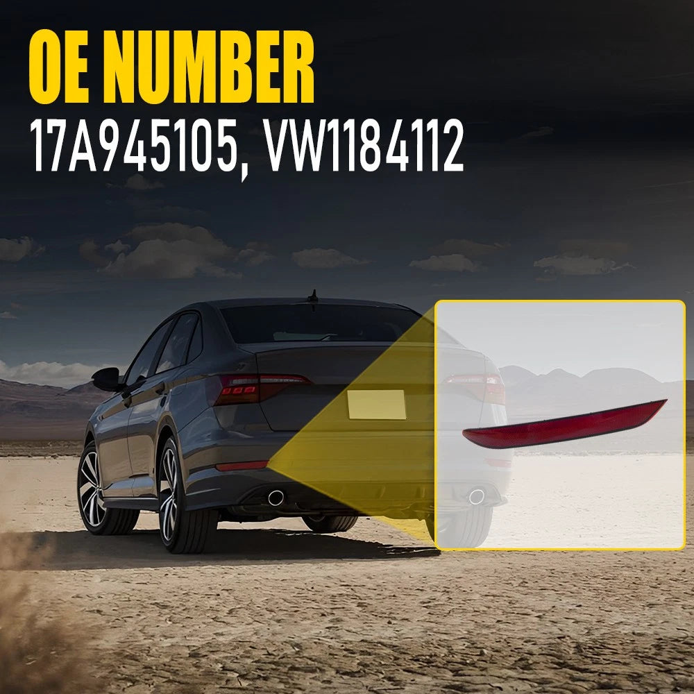 Fits For VW Jetta 2019-2021 Left Side Rear Bumper Reflector Light Brake Lamp EOA 6B93BC-57