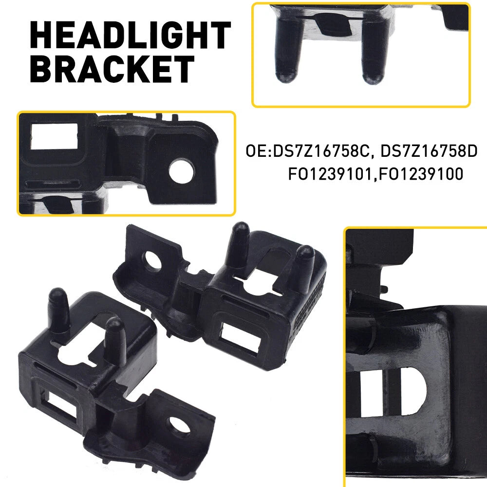 Left & Right Headlight Lamp Mount Bracket For Ford 13-16 Fusion Lincoln MKZ 6B93BC-57