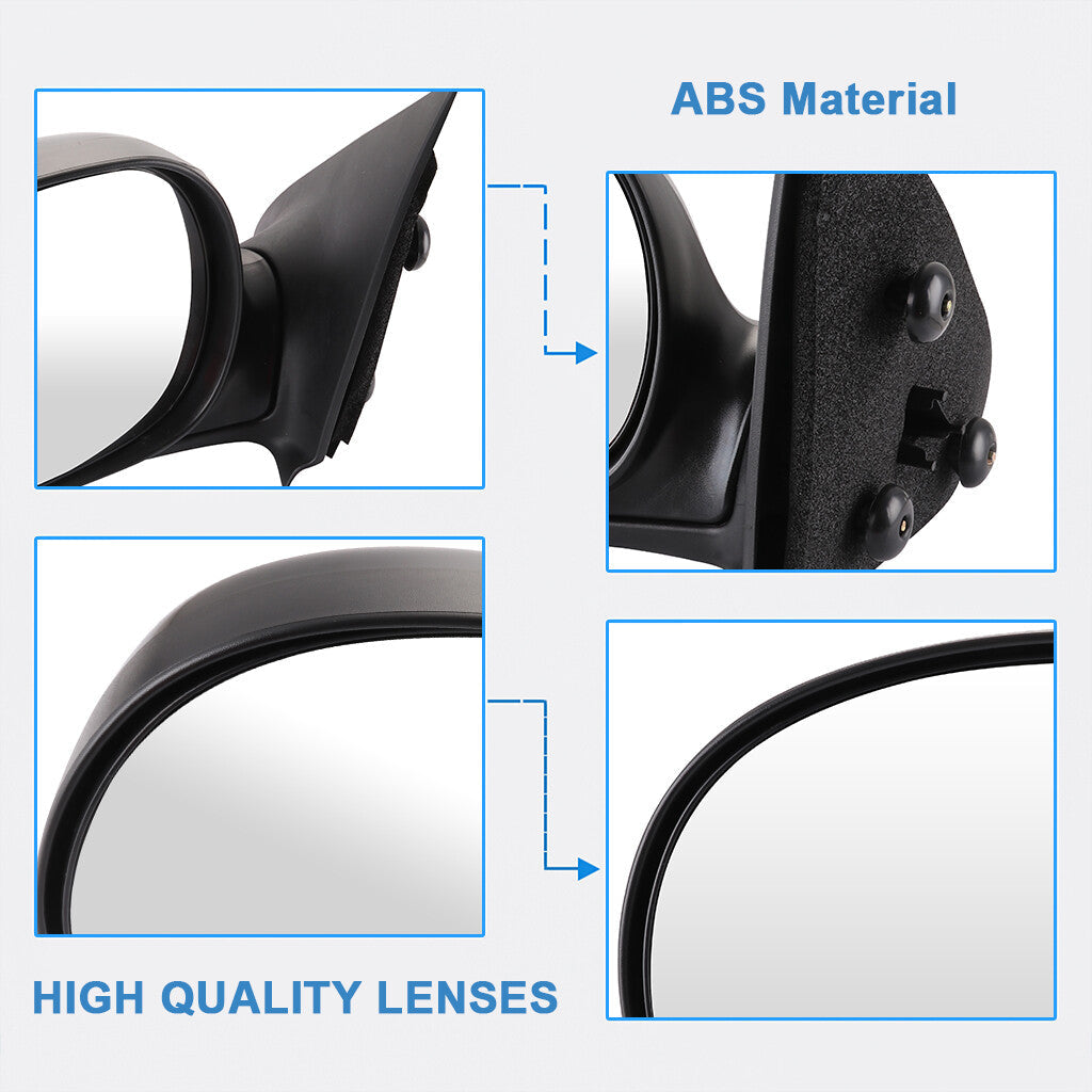 Driver Side Power Mirror For 1997-2004 Ford F150 Manual Fold Black 6B93BC-57