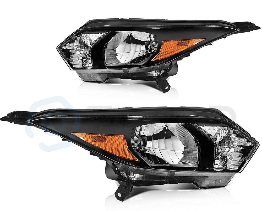 ECCPP Headlights Assembly For Honda HR-V HRV 1.8L 2016-2018 Pair Kit Black Amber 6B93BC-57