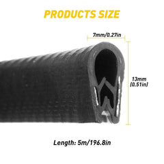 16ft Trim Car Molding Rubber Door Edge Strip Seal Scratch Protector Guard Decor 6B93BC-57