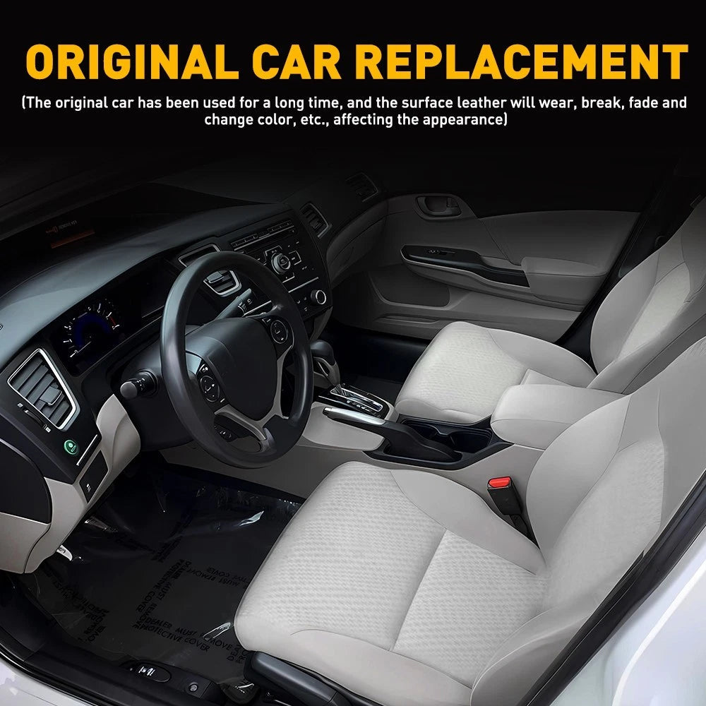 Fits 2012-2015 Honda Civic Center Console Cover Front Door Armrest Skin Leather 6B93BC-57