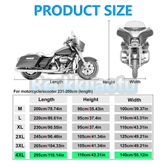 4XL Motorcycle Cover Waterproof For Harley Davidson Heavy Duty UV Snow Storage
