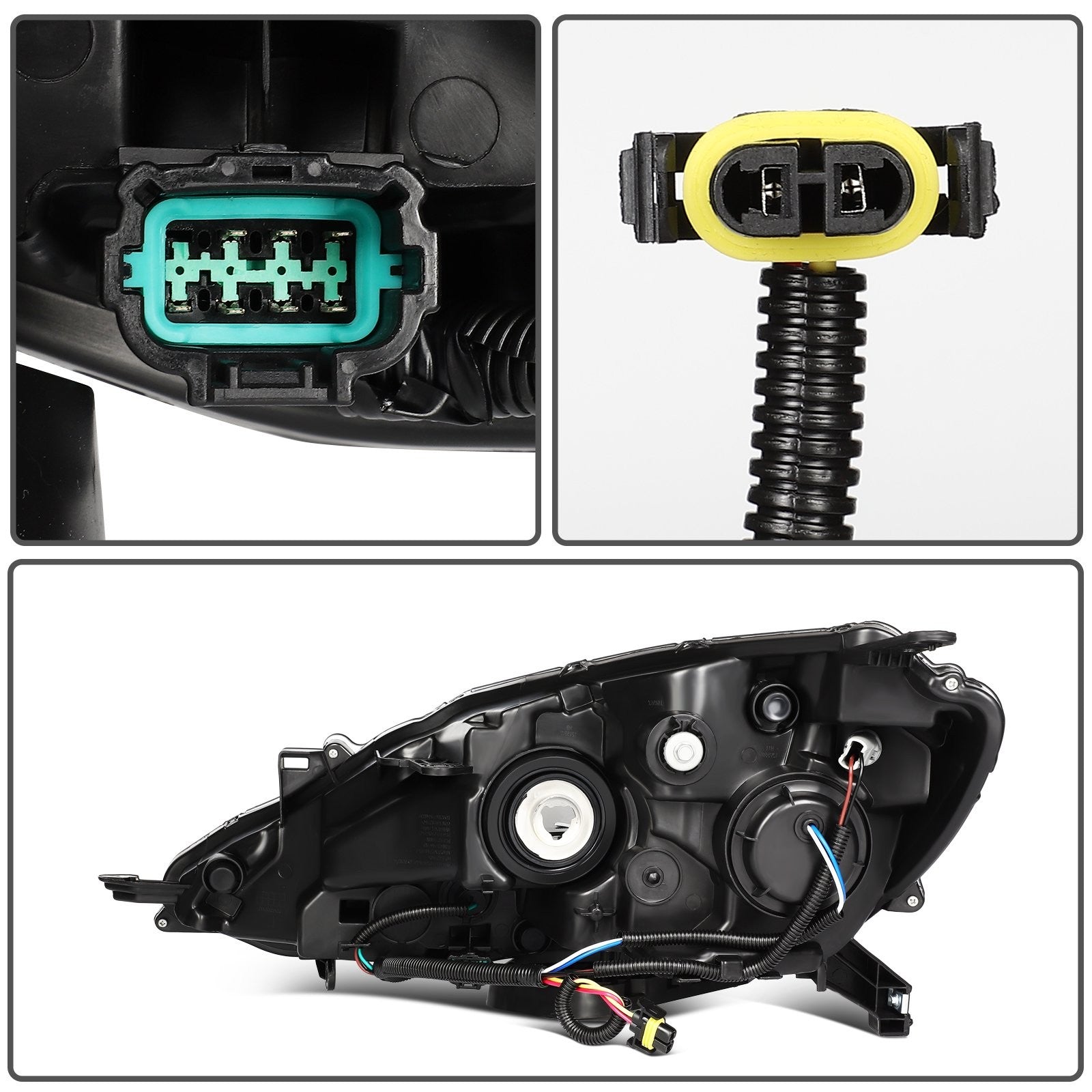 Pair Kit Headlights Assembly For 2016-2019 Nissan For Sentra 1.8L Black Amber 6B93BC-57