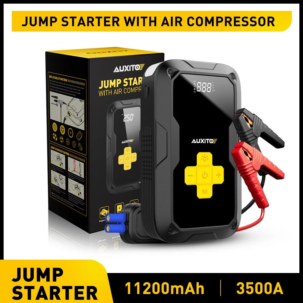 AUXITO Car Jump Starter with Air Compressor 3500A Lithium Jump Box Power Bank US AUXITO