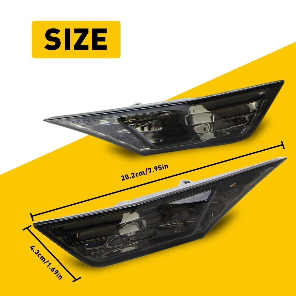 For 2016- Honda Civic 10th Gen Switchback LED Side Marker Turn Signal Lamp Smoke 6B93BC-57