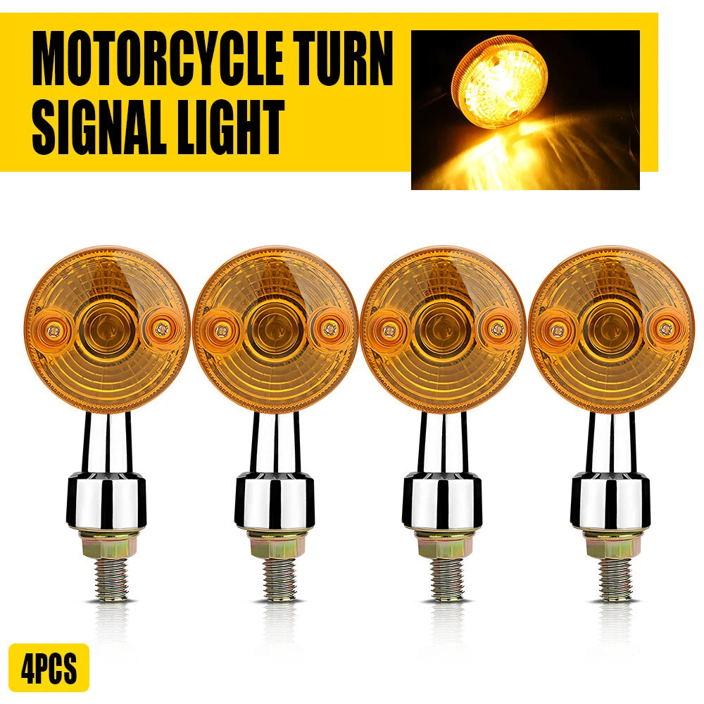 4PCS 10mm Amber Yellow Motorcycle Motorbike Turn Signal Indicator DRL Light EOA 6B93BC-57