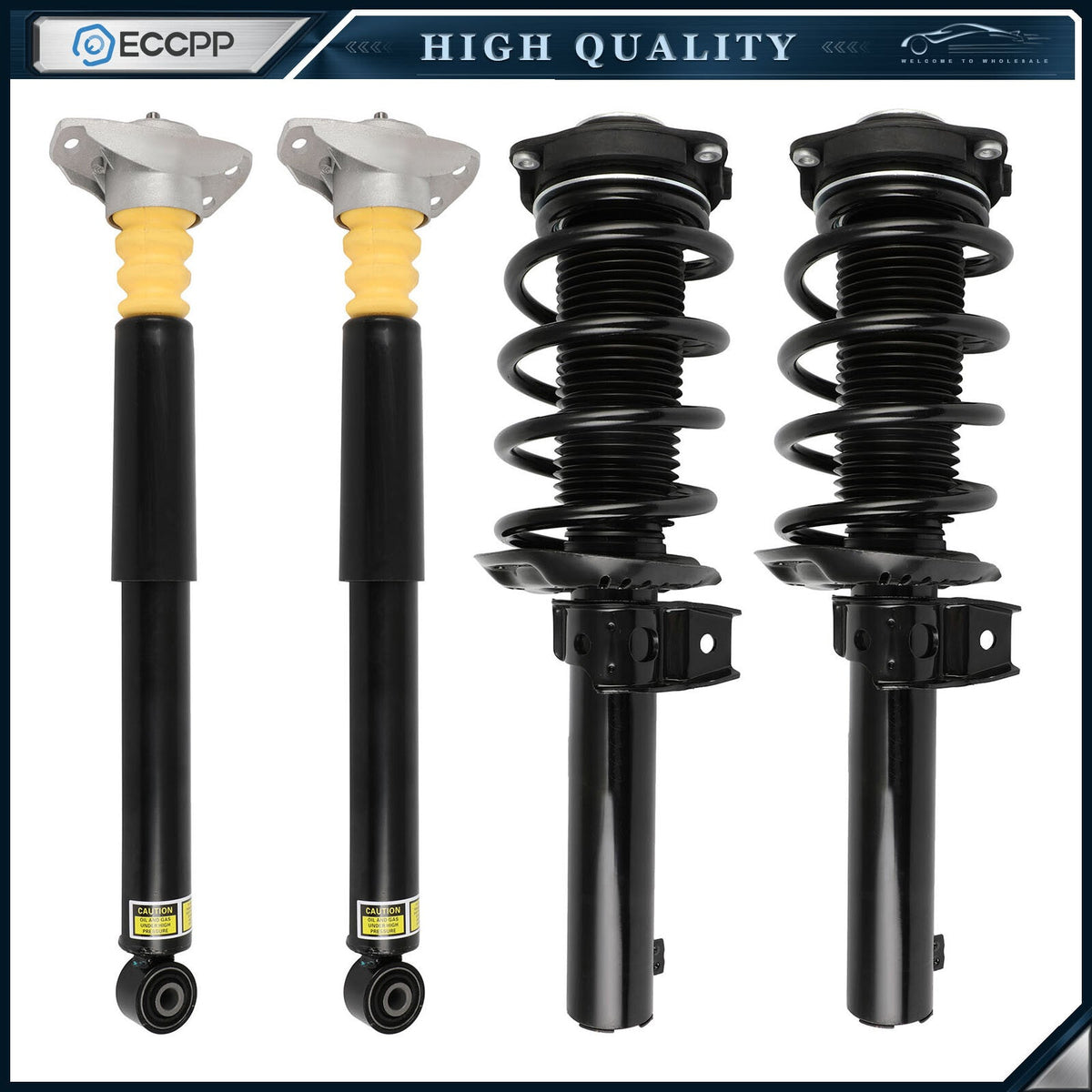 4Pcs Front Rear Air Suspension Shock Strut For Audi TT TTS TTRS MKII Quattro FWD 6B93BC-57