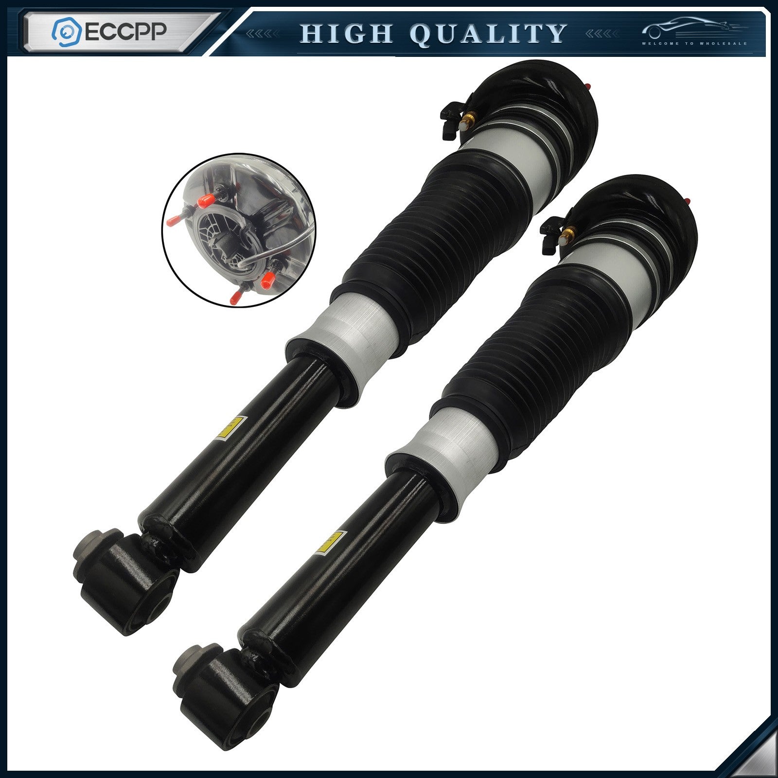 Pair Rear Air Suspension Spring Struts For Audi A8 S8 4H 09-18 4H0616001AB 6B93BC-57