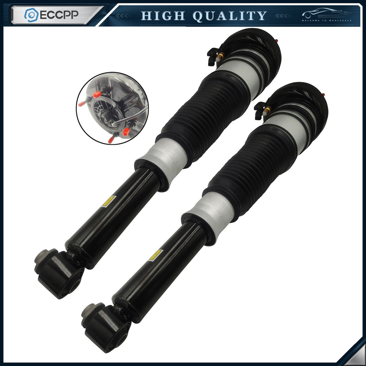 Pair Rear Air Suspension Spring Struts For Audi A8 S8 4H 09-18 4H0616001AB 6B93BC-57
