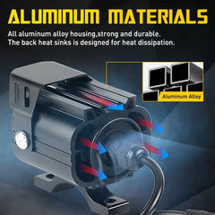 2Pcs Bi-colors Motorcycle LED Spotlight Headlight Driving Auxiliary Fog Lamps EA 6B93BC-57