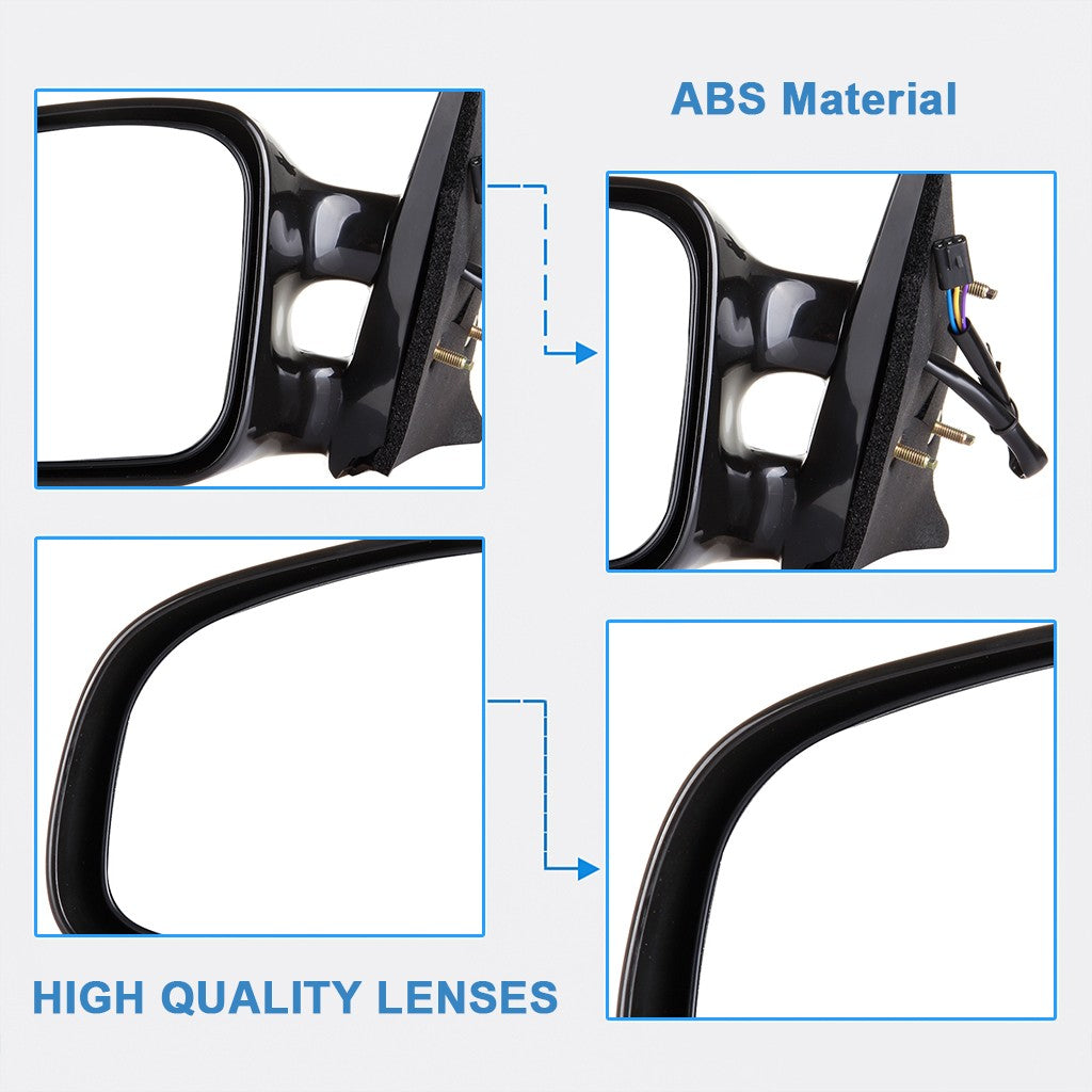 Black Power Mirrors Set For 99-03 Pontiac Grand Am Pair Left & Right Side View 6B93BC-57