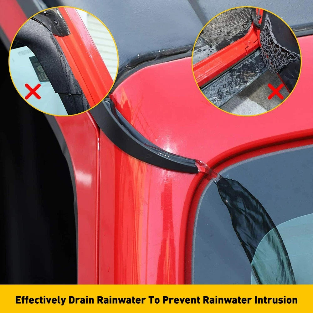 Water Rain Diverters Gutter Extension For Jeep Wrangler JK 2007-17 Accessories A 6B93BC-57