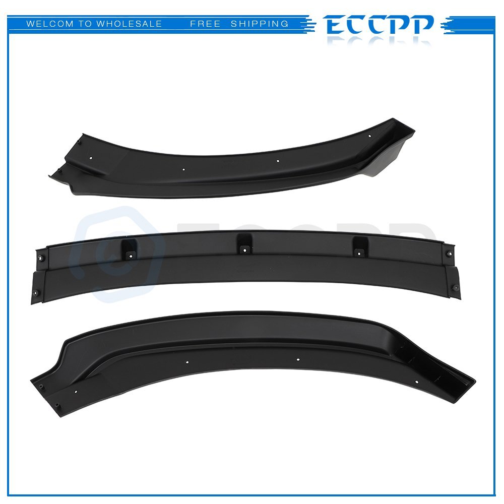 3 Piece Front Bumper Lip For 2017-2018 Hyundai Elantra -Matt Black 6B93BC-57