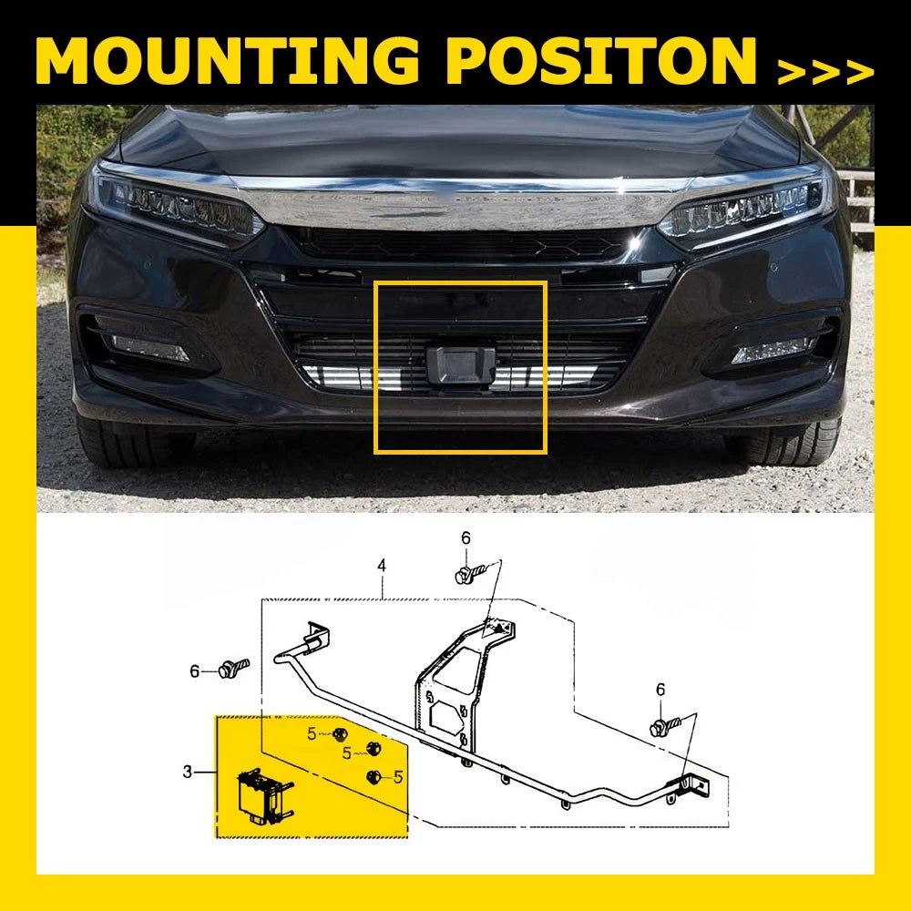 For Honda Accord 2018-2020 Distance Sensor Milliwave Radar Cover Base+3 Clips EA 6B93BC-57