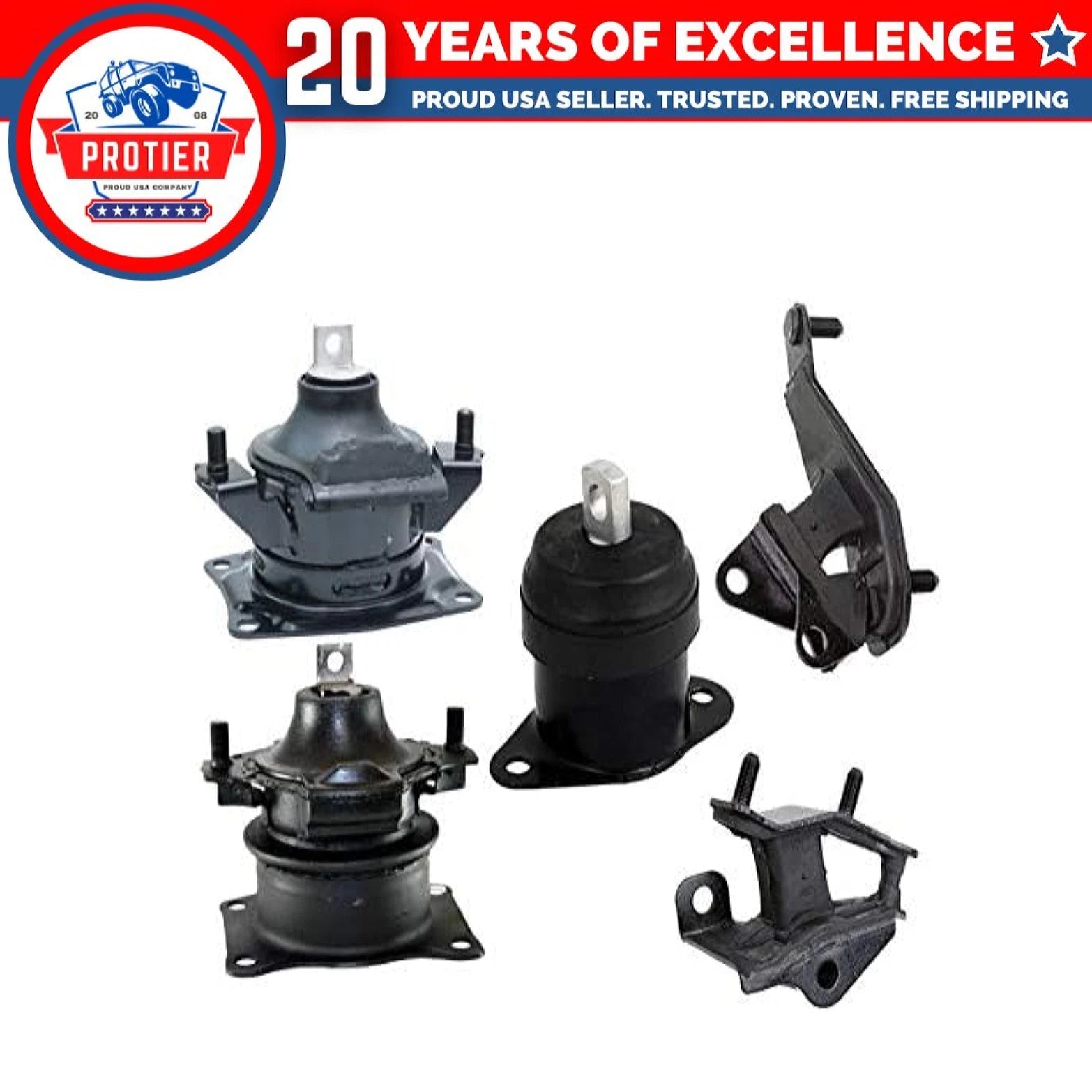 Fits 2003-2007 Honda Accord 2.4L AUTO Engine Motor & Trans Mount Set 5PCS : 6B93BC-57