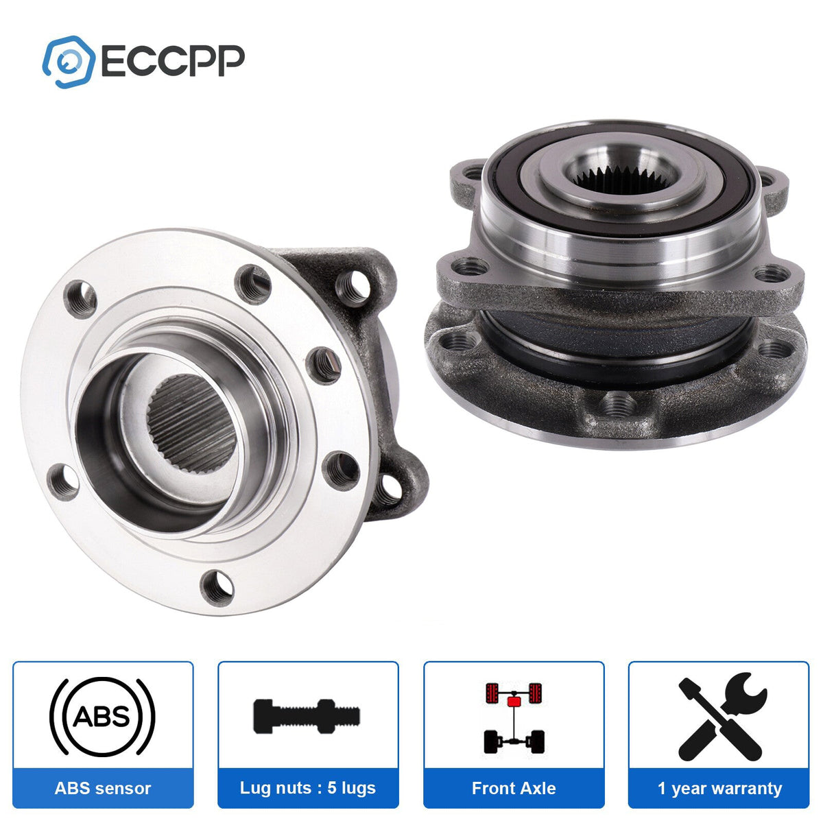 2P Wheel Hub Bearing Rear AWD For Jeep Cherokee 2014-2022 Chrysler 200 2015-2017 6B93BC-57