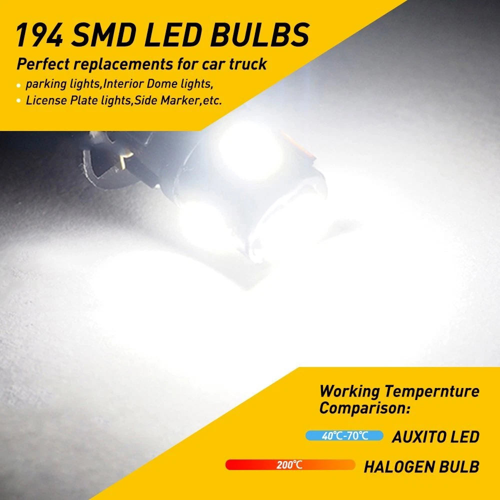 20pcs White T10 194 LED 168 Bulbs Instrument Gauge Cluster Dash Light For Honda 6B93BC-57