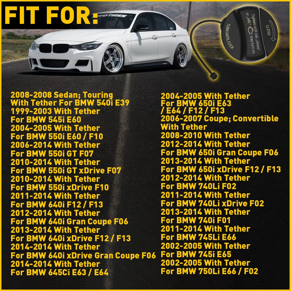 Fuel Tank Filler Gas Cap For BMW 320i 328i 330i 335i 530i 535i 545i 740Li USEOA 6B93BC-57