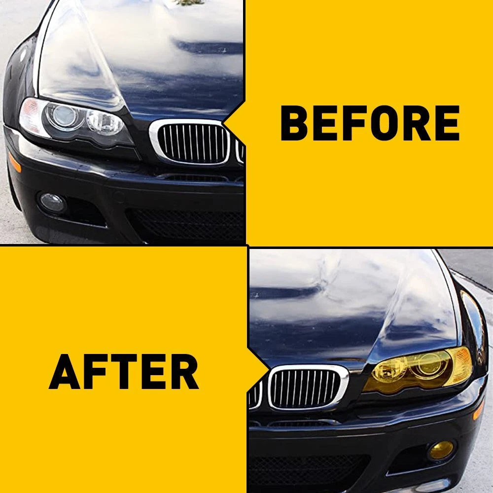 12"X 72" Gloss Golden Yellow Smoke Headlight Fog Taillight Tint Film Vinyl EOA 6B93BC-57