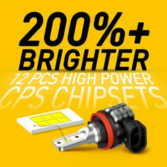 2X AUXITO H8 H11 H9 Fog Light 6000K White Super Bright LED Driving Bulb L3 EA AUXITO