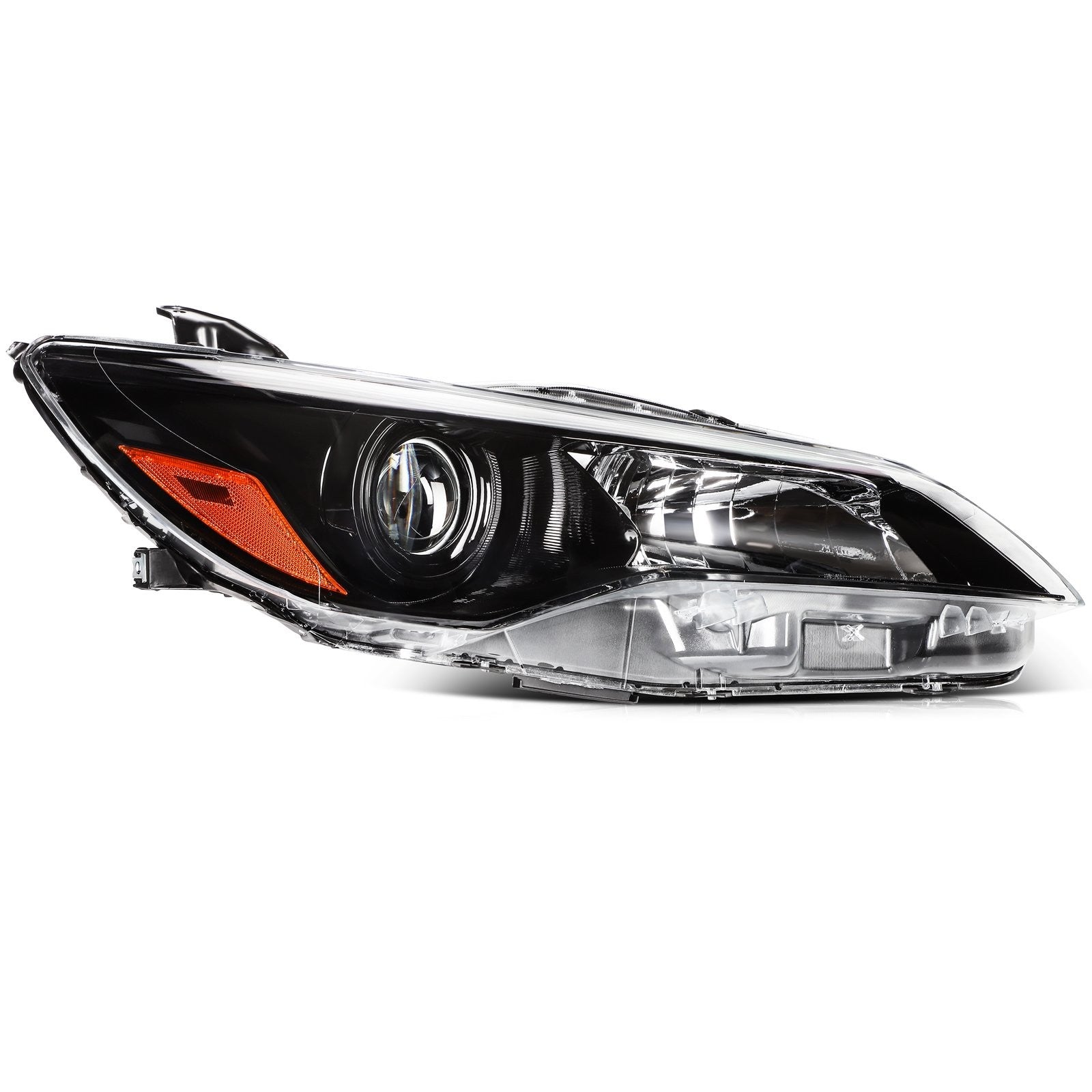 ECCPP Headlights Assembly For Toyota Camry 2.5L 3.5L 2015-2017 Pair Black Amber 6B93BC-57
