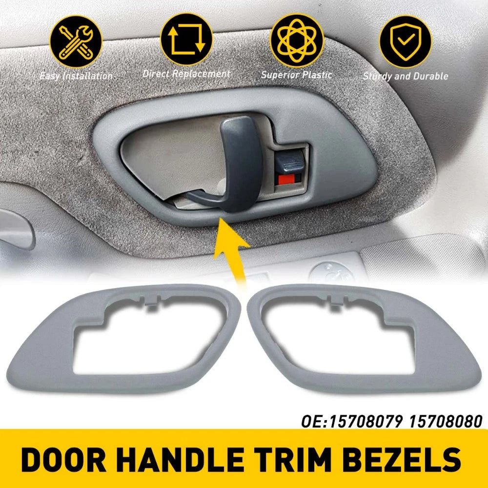 Set 2 Inside Interior Door Handle Bezels Trim Gray for 95-99 Chevy GMC Truck 6B93BC-57