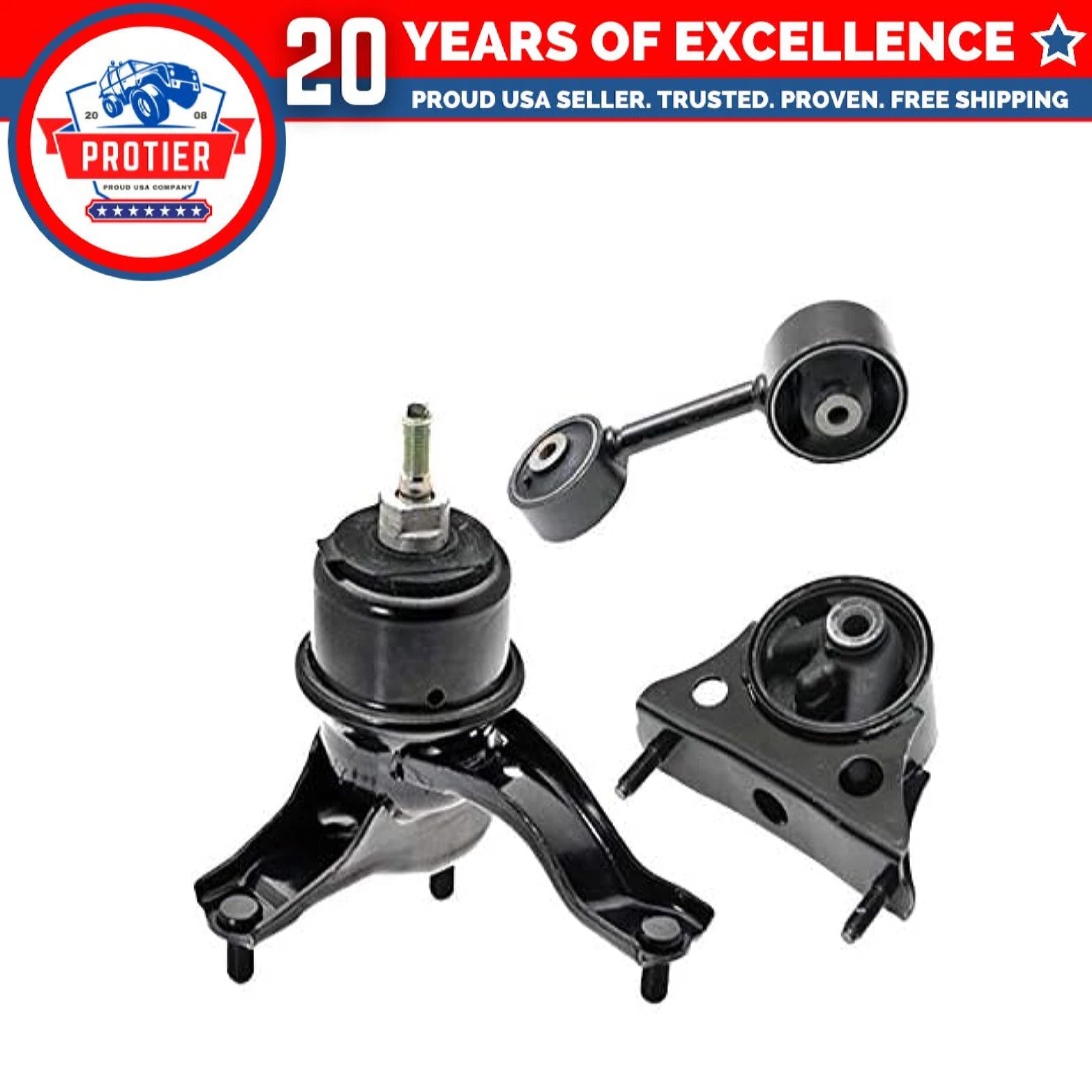 Fits 2004-2007 Toyota Highlander 2.4L 4WD Engine Motor Mount Set 3pcs : A7299, 6B93BC-57