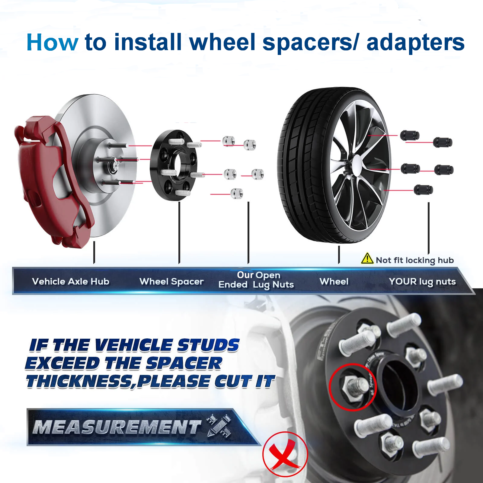 2Pcs 1" 5x4.75 to 5x5 Wheel Adapters 12x1.5 For Chevy 5x120.65 Convert to 5x127 6B93BC-57