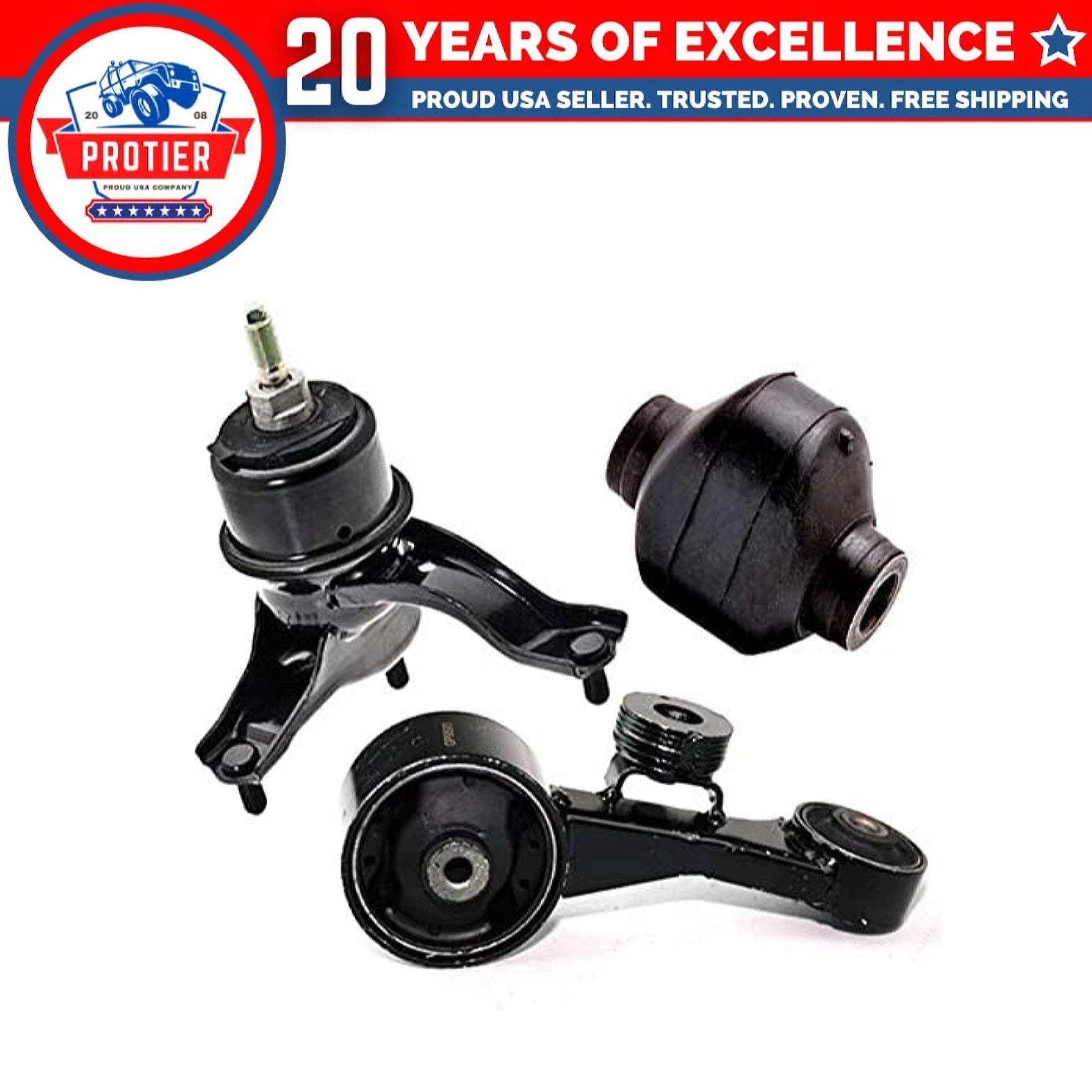 Engine Motor & Torque Strut Mount 3PCS Set Compatible for 2009-2015 Toyota 6B93BC-57