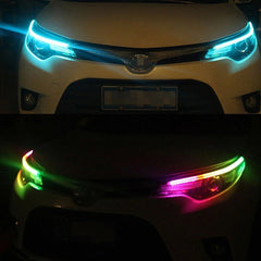 2x 60CM RGB Dream Car Color LED Headlight Strip Light DRL Daytime Running Light 6B93BC-57