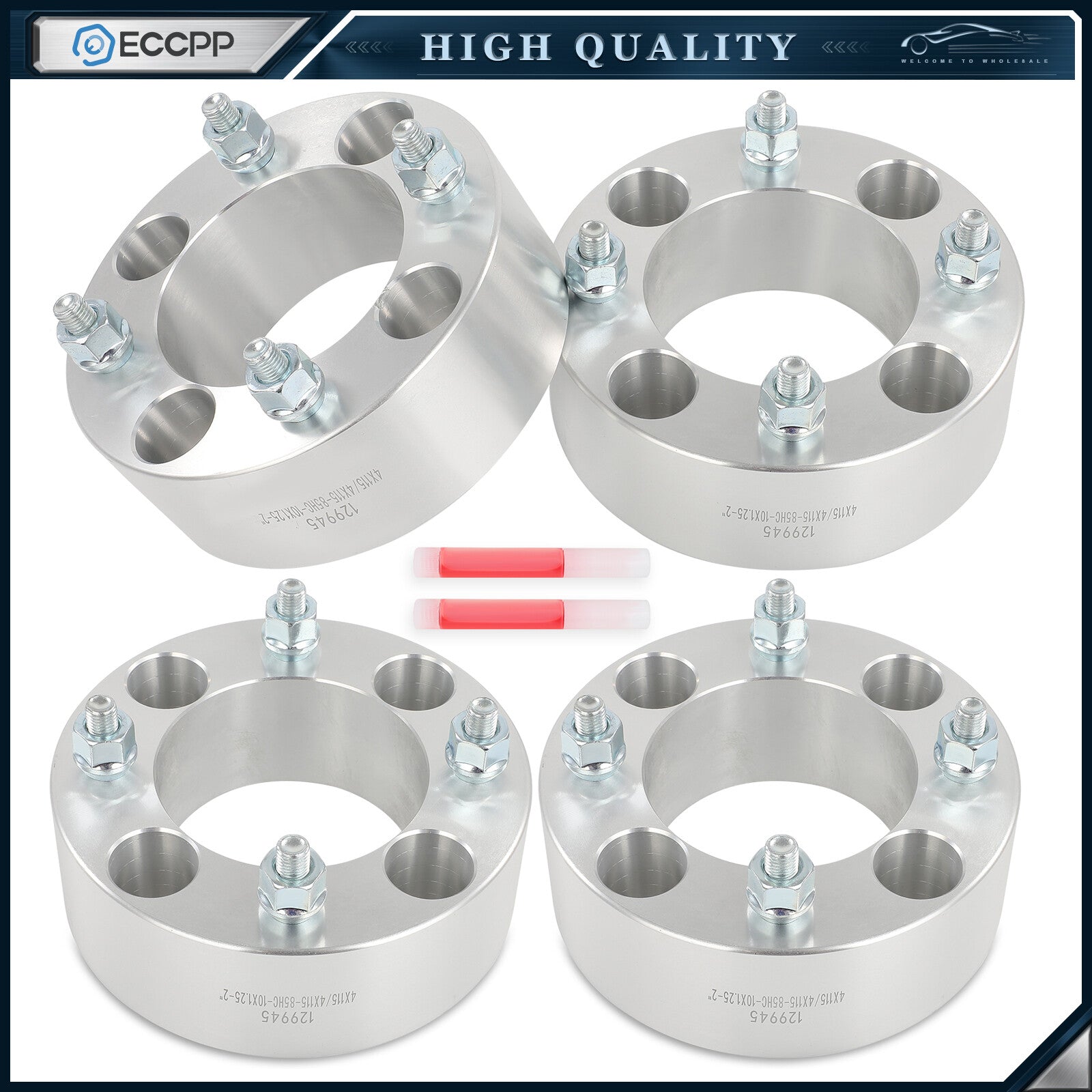 4 Pcs 2" 4x115 Wheel Spacers 10x1.25 For Arctic Cat 450 Yamaha Raptor 4/115 ATV 6B93BC-57