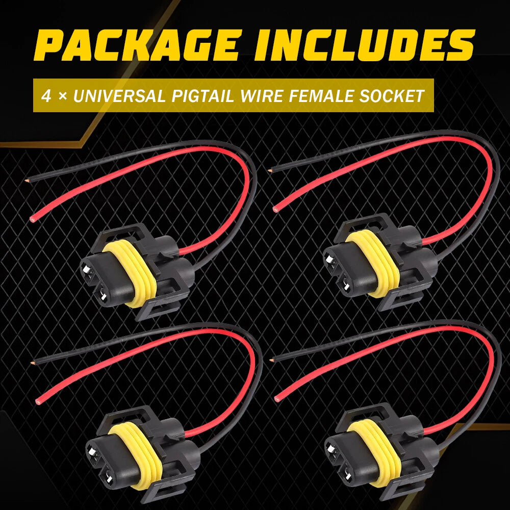 Wire Pigtail Female S H11 Two Harness Head Light Low Beam Socket Connector Plug 6B93BC-57