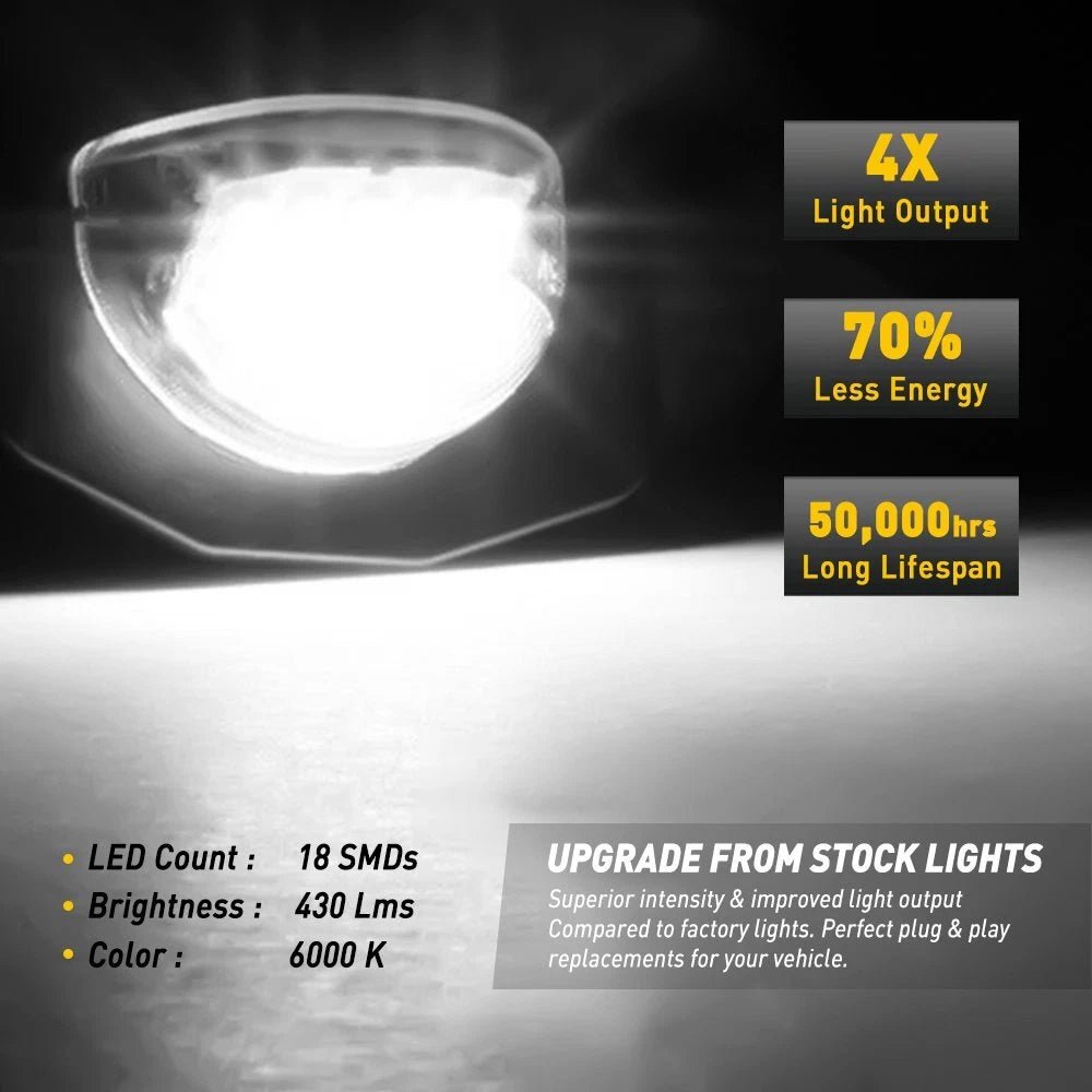 For 2009-2013 Toyota Corolla 6000K 18-SMD LED White Plate License Lights Lamps A 6B93BC-57