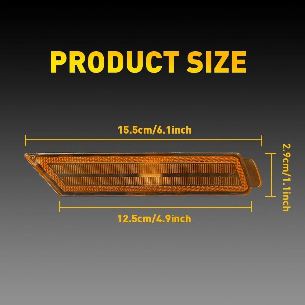 Amber Lens Front Side Marker Signal Lights Reflectors For 2010-15 Chevy Camaro A 6B93BC-57