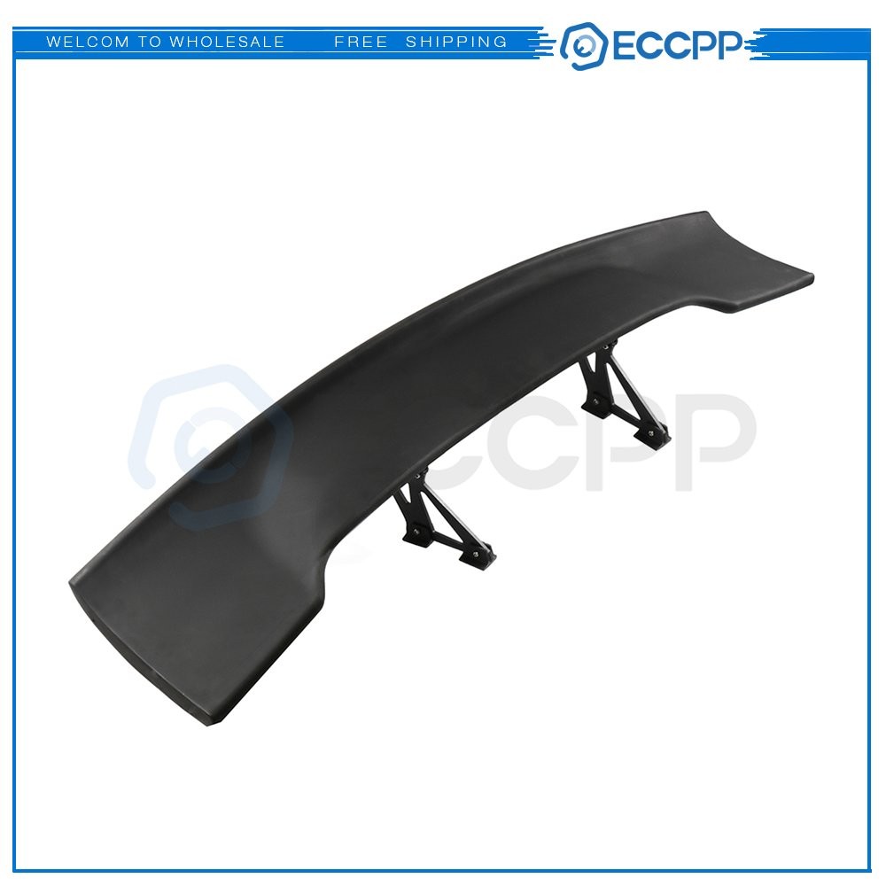 Universal 57" GT JDM Spoiler Wing Unpainted Black ABS Aluminum Leg Stem 6B93BC-57