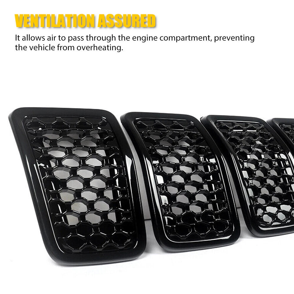 7pcs Front Grill Cover Mesh Grille Insert for 2019 2020 2021 2022 Jeep Cherokee 6B93BC-57