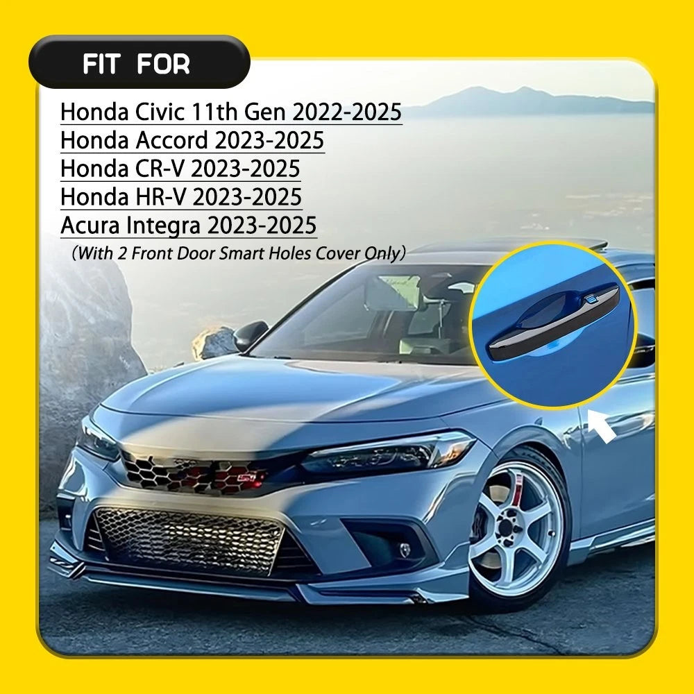 4 Gloss Black Door Handle Decor Cover Caps Trim For Honda Civic 11th Gen 22-25 A 6B93BC-57