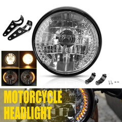 7" Motorcycle LED Headlight W/DRL Turn Signal Housing Bucket For Honda Yamaha EA 6B93BC-57