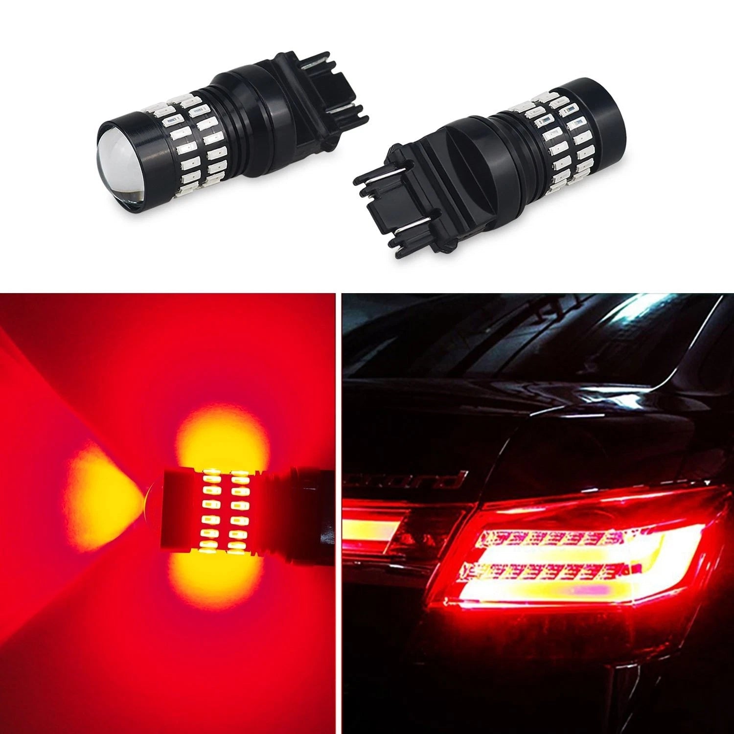2 PC 3156 AUXITO 3157 4057 Break LED Tail Stop Light Singal Bulb RED Light EOA AUXITO