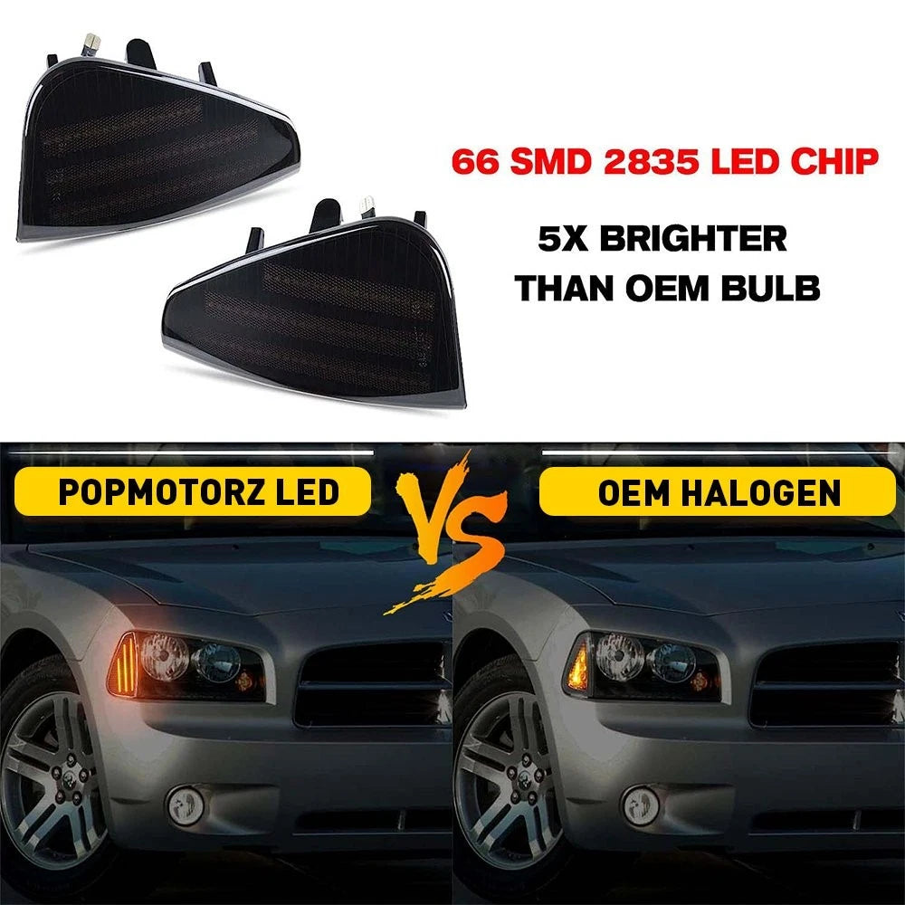 2PC LED Side Marker Parking Turn Signal Corner for Lights 2006-10 Dodge Charger 6B93BC-57
