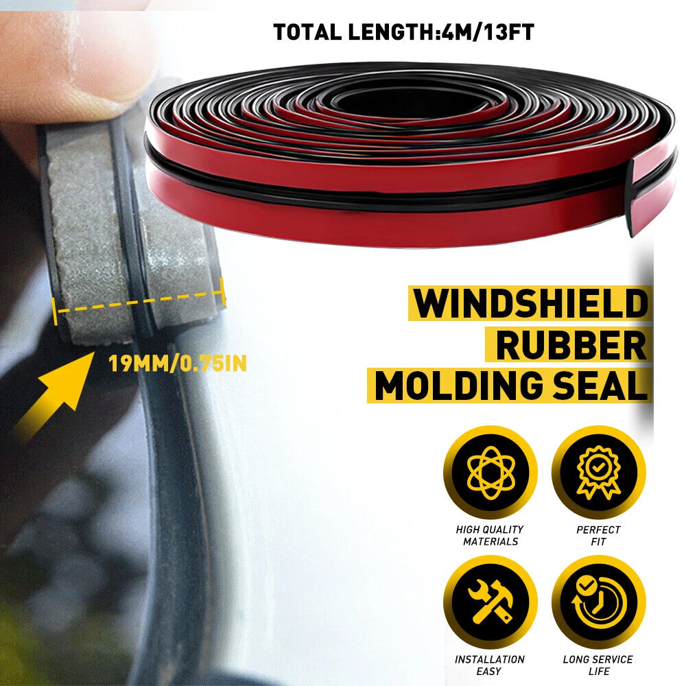4M 13FT Rubber Seal Strip Weather Trim Car Front Rear Windshield Sunroof Edge US 6B93BC-57