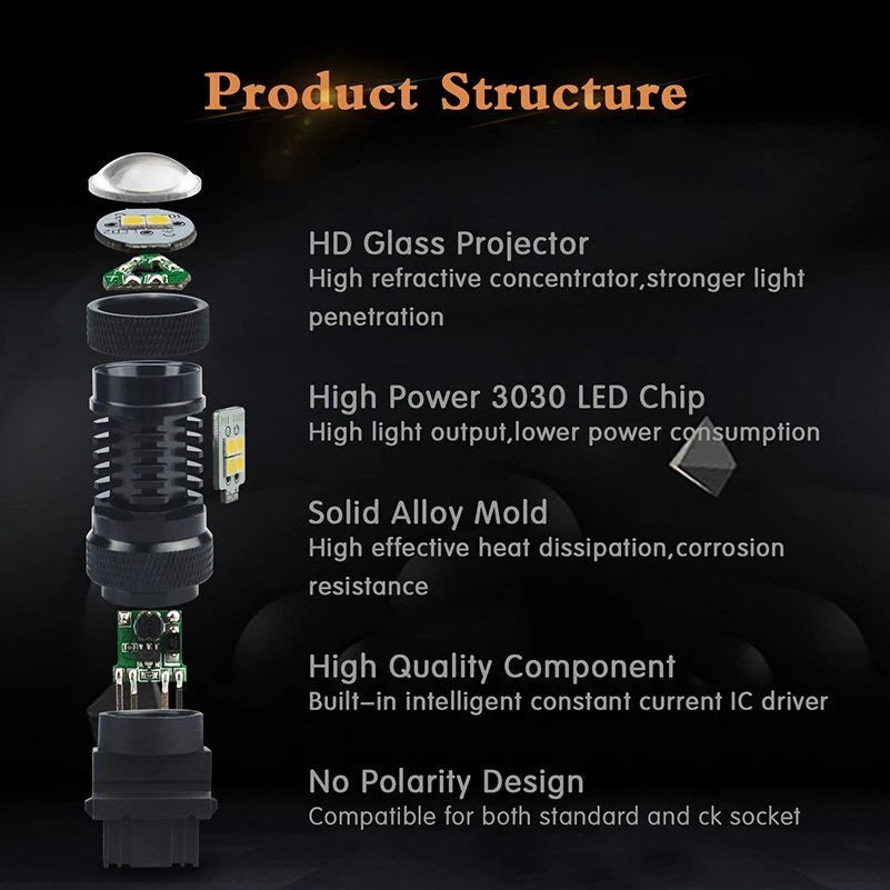 AUXITO 3157 LED Switchback 16K Dual Color White Yellow Turn Signal Lights US EOA AUXITO